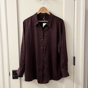 Eileen Fisher Dark Purple Silk Blouse